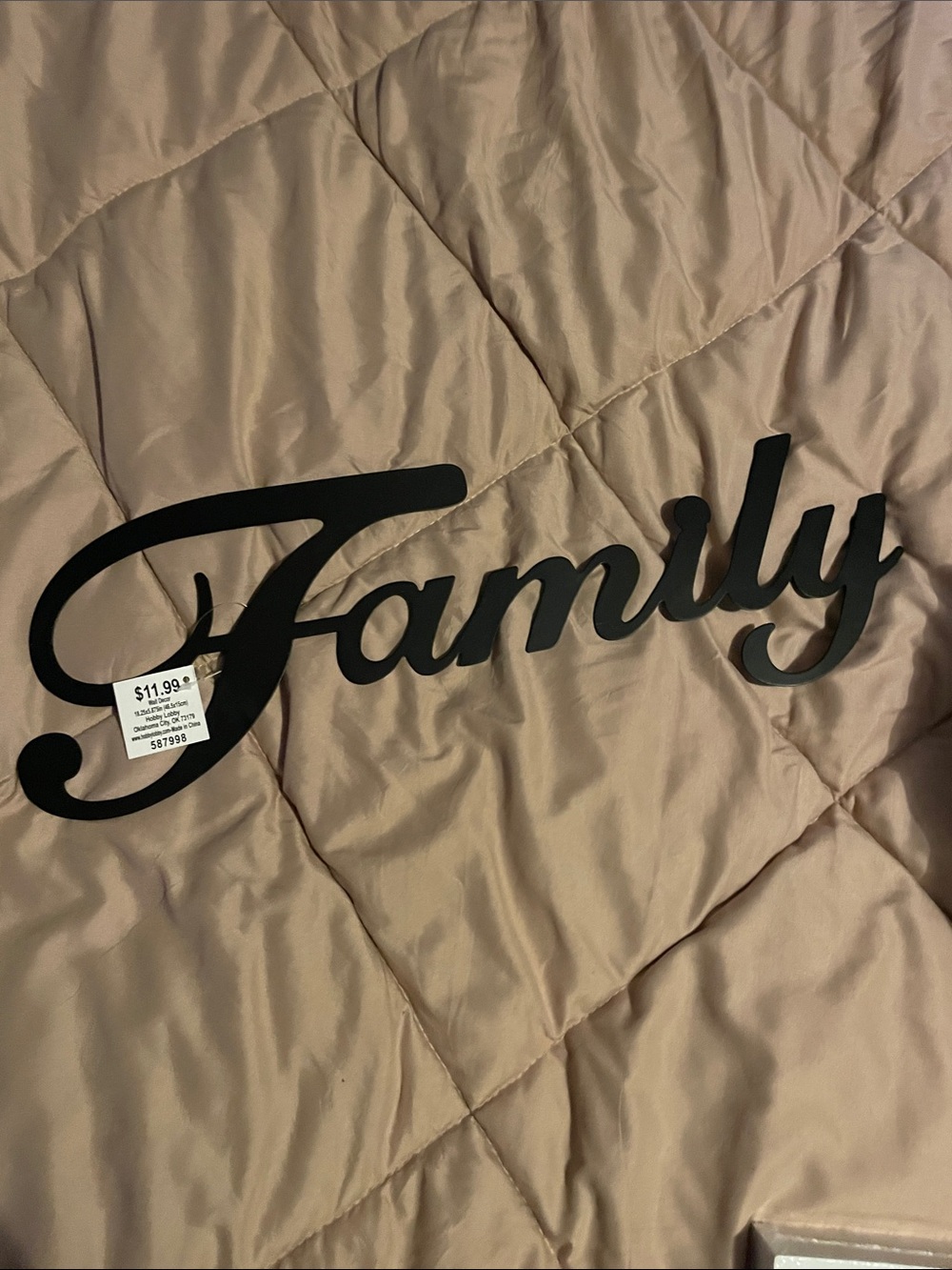 Hobby Lobby Family Script Wall Art - Black